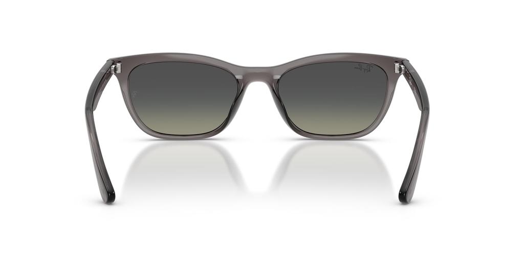 dark lens width 0RB4474D Ray-Ban sunglasses, unisex, frame/transparent grey, lens/gray gradient, 54mm,