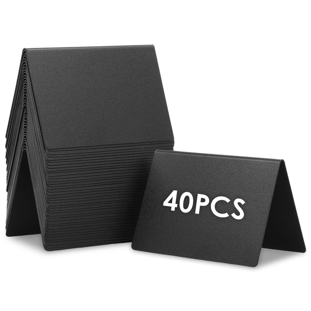 40Pcs Mini Chalkboard Signs Double Sided Erasable Blackboard Message Labels V-shaped Price Display Signs for Party Buffet Store