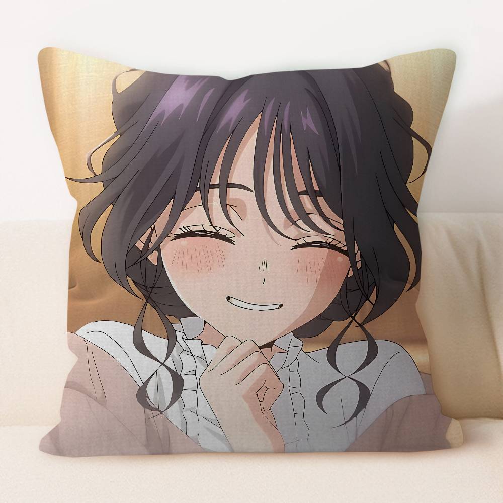 New K-Kaoruko Waguri Pillow Covers Cartoon Sofa Decorative Home Double-sided Printing Short Plush Cute Cushion Cover