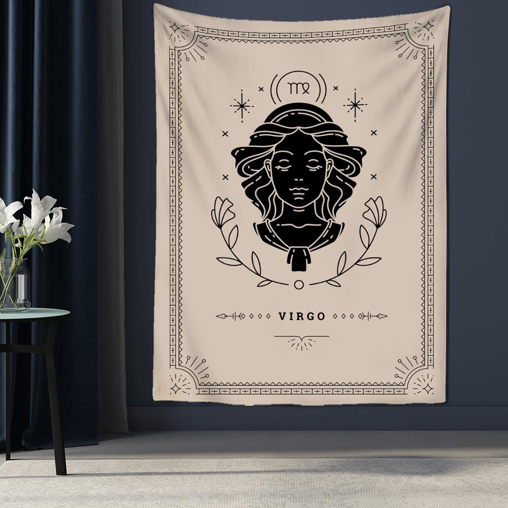 

Гобелен «Двенадцать созвездий Таро», настенный психоделический волшебный богемный стиль, матрас в стиле хиппи, искусство домашнего декора 150x100 cm