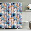 Blue Flowers Shower Curtain Bathroom Decor Waterproof Fabric Wall Hanging Home Decoration Modern Style 3D Print Pattern Personal