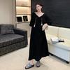 DIMANAF Women Plus Size Elegant Linen Dress Loose 2025 Vintage Dress Basic Long Casual Shirt Dress