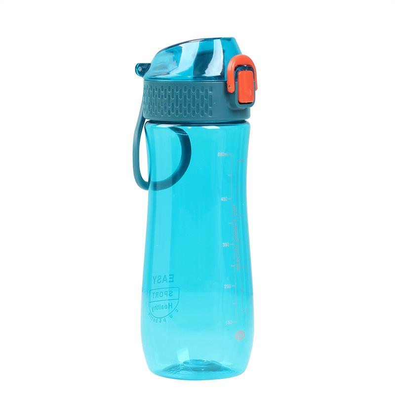 Plastic Cup Sports Outdoor Water Cup 600ml with Handle Straight Mouth Spring Cover Water Cup Can Be Equipped with Filter Screen and Straw