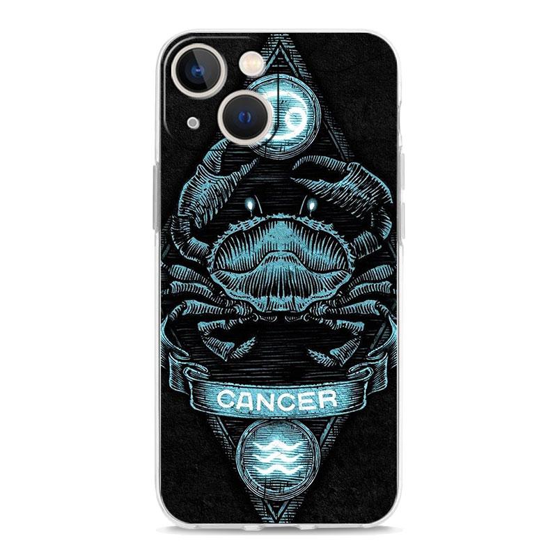 Aries Leo Libra Pisces Virgo Phone Case For iPhone 11 Cases iPhone 15 12 13 14 16 Pro Max X XR XS 14 15 Plus 16Pro Clear Cover
