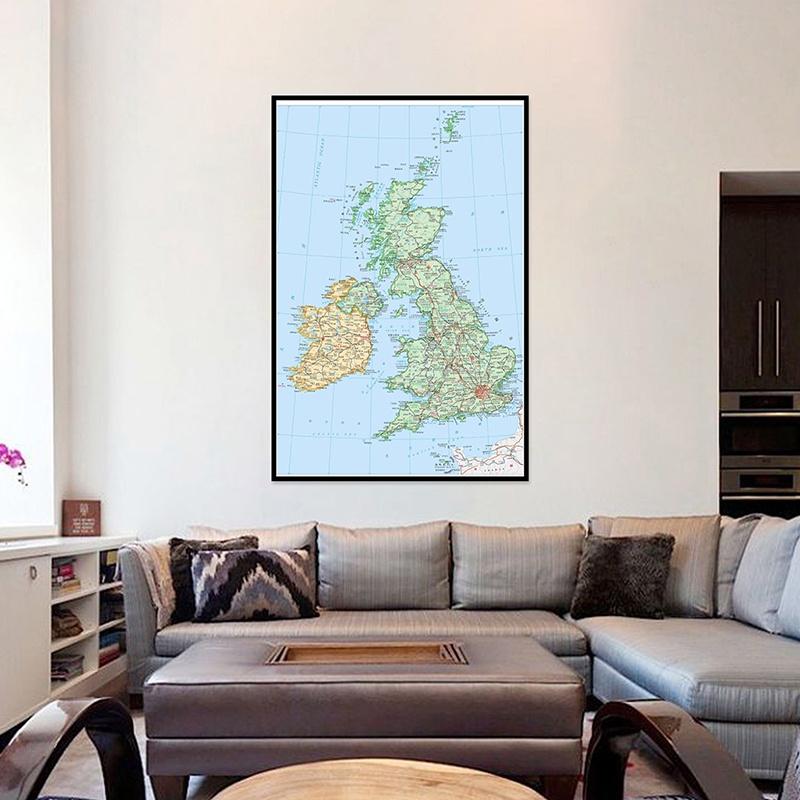 Wall Decor for Classroom,Office,Travel,Gift for Geography Enthusiasts,Graduation,Chinese Map UK Map Posters Gifts