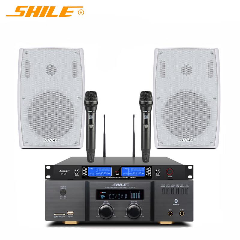 Shile USB Bluetooth Wall-Mounted Speaker System with Wireless Microphones (CN version)