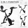 2-in-1 Folding Exercise Bike with 8-Level Magnetic Resistance, Arm Resistance Band, Pulse Sensor, Black