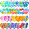 30 buc Breloc Pop Jucării Fidget Bracelet Inel Cheie Inimă Set Jucării Tactile Curcubeu Pachet Vrac Premii Clasă Cadouri Petrecere
