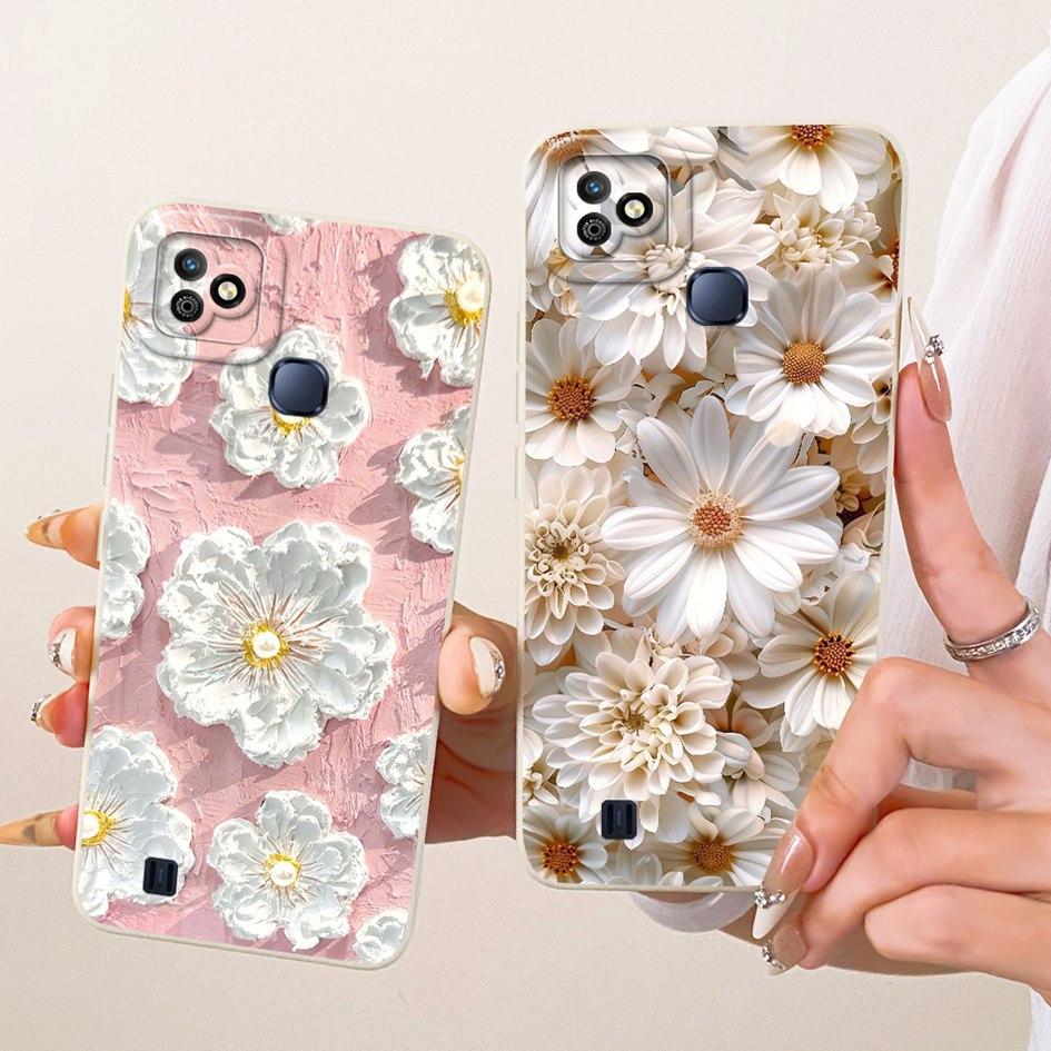 6.1" Case For Infinix Smart HD 2021 Cover Popular Flower Soft Liquid Silicone Phone Covers For Infinix SmartHD 2021 X612B Bumper