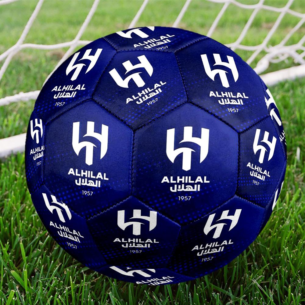 Al-Hilal Club di Calcio Saudita Pallone da Calcetto Indoor Taglia 5 Colorato Per Tutte le Età Cucito a Macchina PVC Pronto per la Competizione Resistente Alto Rimbalzo