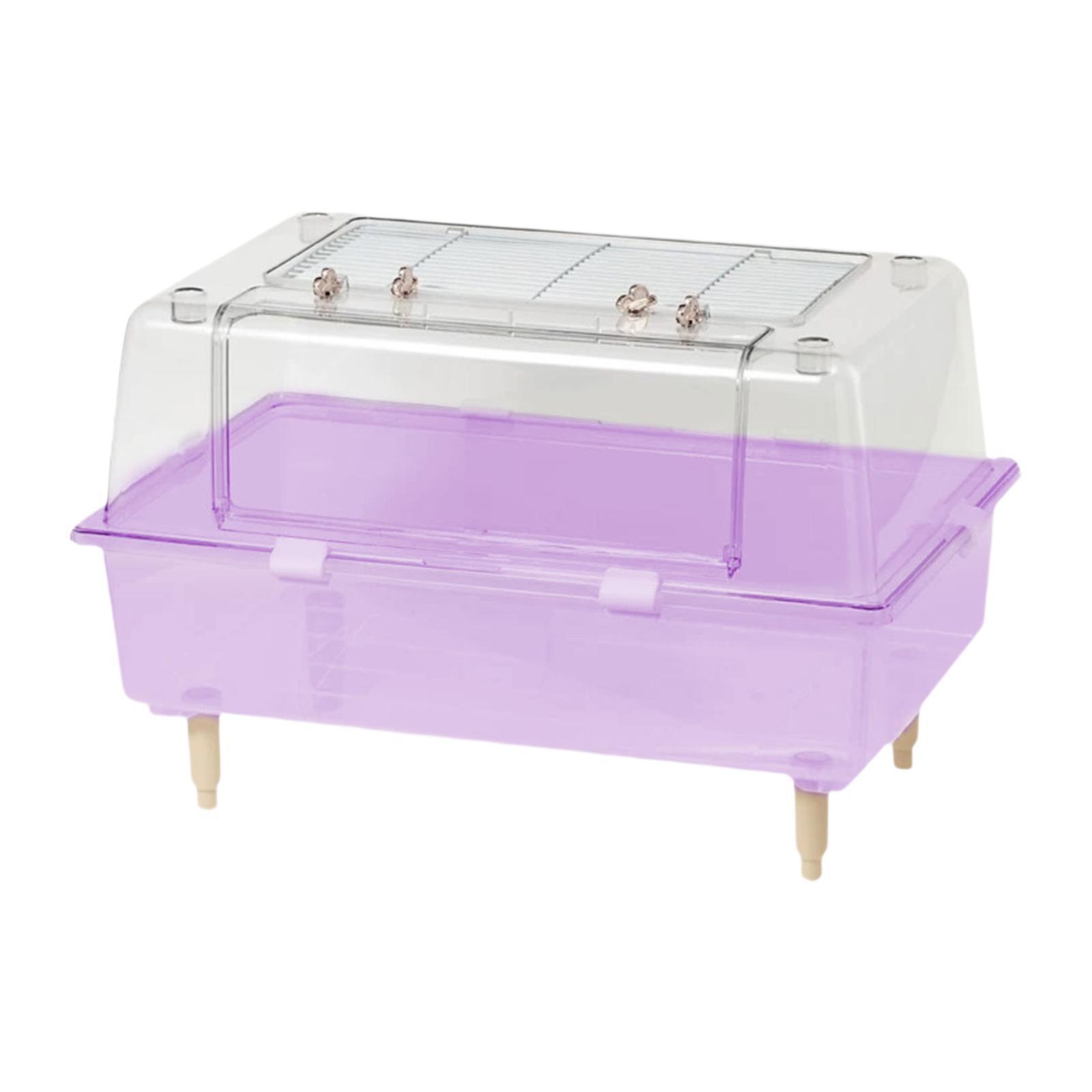 Transparent Hamster Cage with Openable Top Cute Small Pets Habitat Hamster House Hamster Supplies Pet Enclosure Hedgehog Gerbils