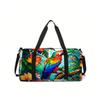 Colorful Parrot Pattern 2D Cartoon School Travel Bag Large Capacity Zipper Luggage Bag Best Gift for Boys Girls Fashion Style