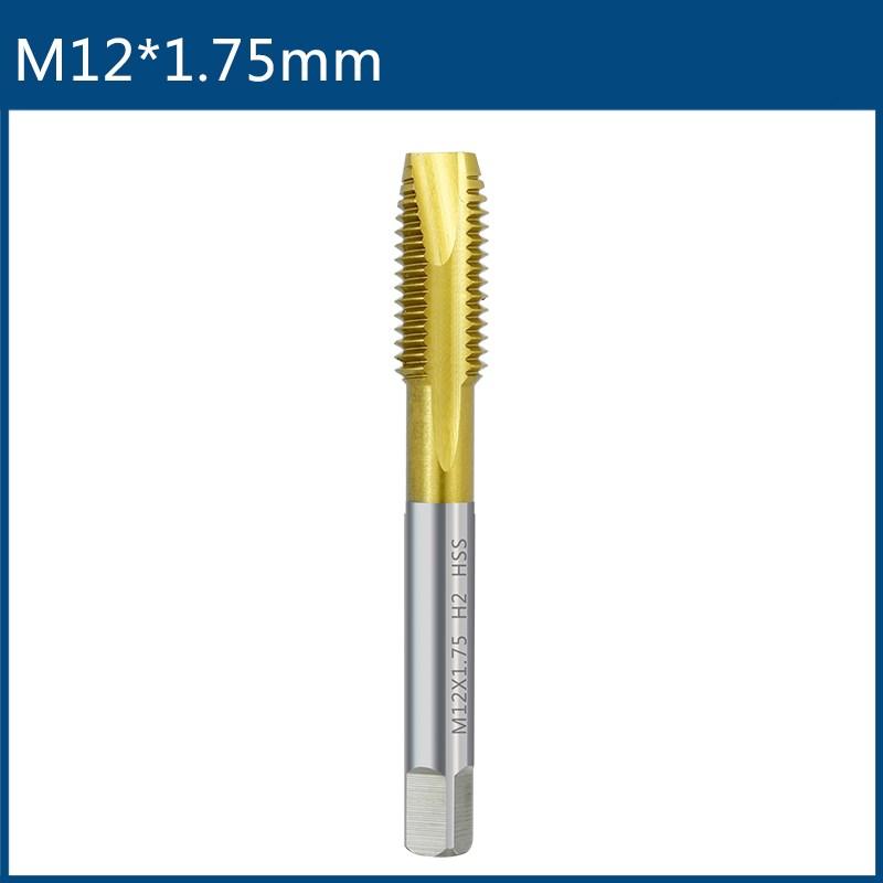 HSS Titanium Coating Screw Tap Drill Bit M2 M2.5 M3 M3.5 M4 M5 M6 M8 M10 M12 Metric Straight Flute Thread Tap Hand Tools Thread Lock3