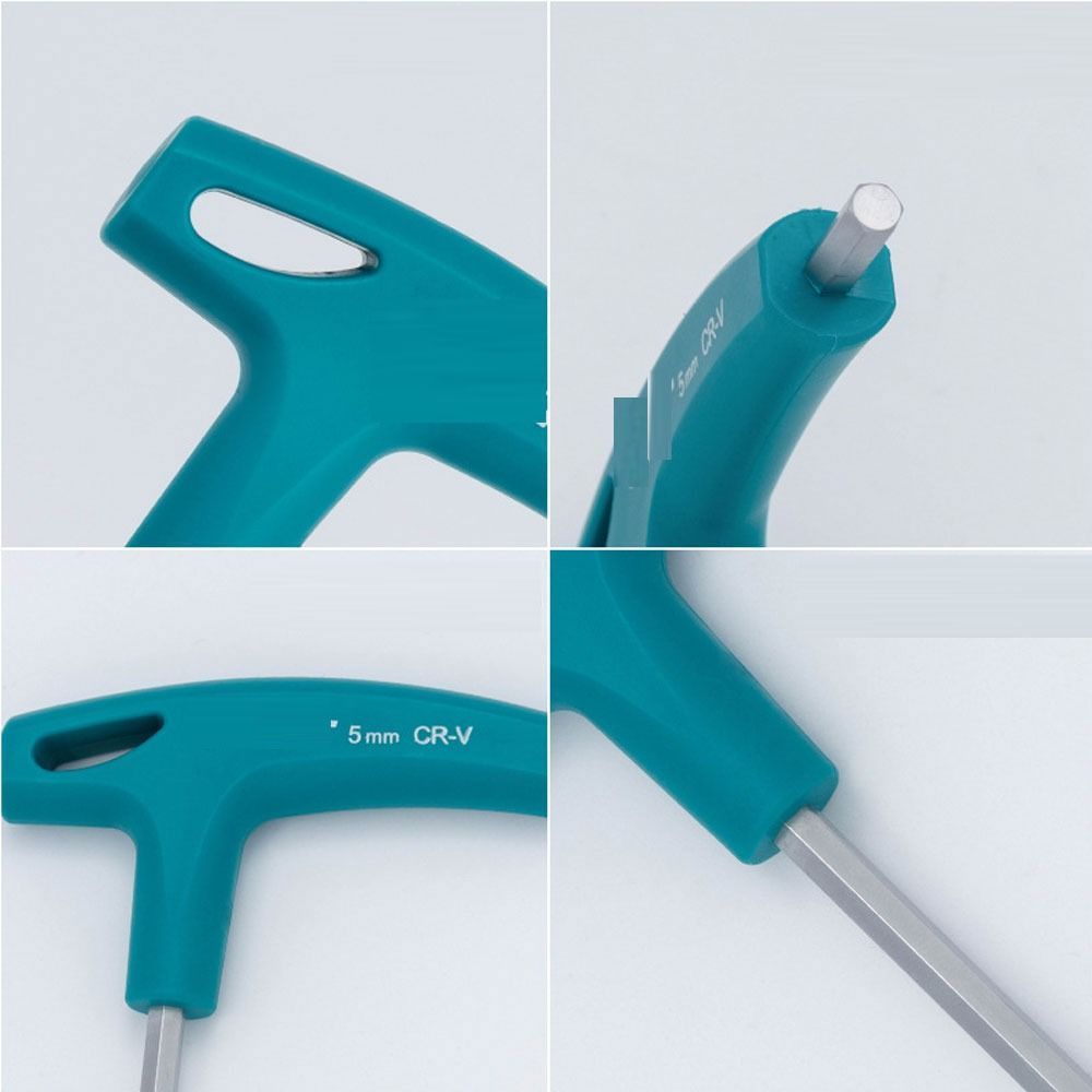 Convenient T-shaped Internal Hexagonal Wrench Green 2mm Extended Rubber Handle Steel Flat Headed Hexagonal Renovation