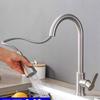 Brushed Pull Out Kitchen Sink Faucet Flexible 2 Modes Stream & Sprayer Nozzle Faucets Stainless Steel Hot Cold Wate Mixer Tap