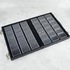 Clear Rectangular Jewelry Box with Handmade Leather Handle Displaying Organizers Suitable for Organizing Rings Bracelets
