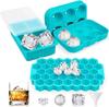 6-Piece Silicone Ice Cube Tray Set with Square and Round Molds