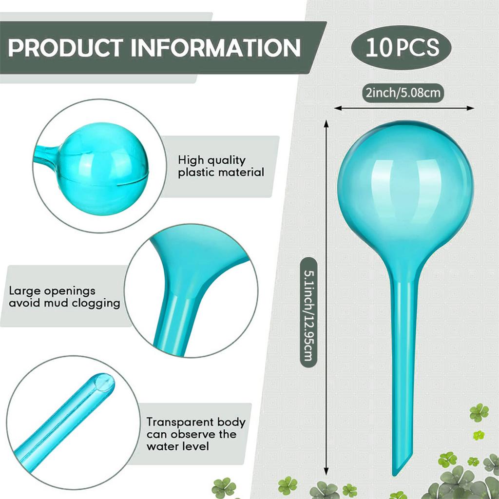 Plant Watering Stakes, Large 10pcs Flower Automatic Watering Bulbs,Garden Self Watering Planter Insert for Daily Watering