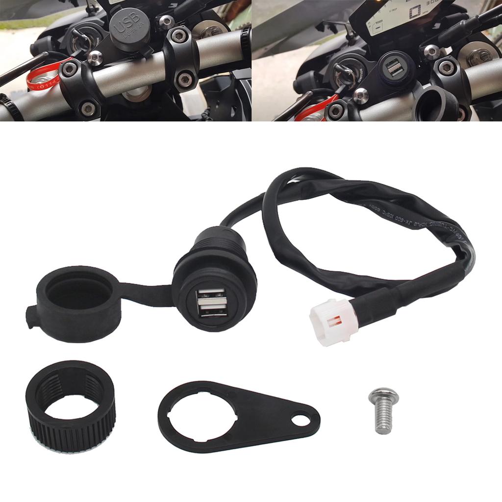 Dual USB Charger Plug Socket Adapter for MT-09 SP MT07 XSR700 XSR900 Tracer Motorcycle Accessories USB Charging Socket