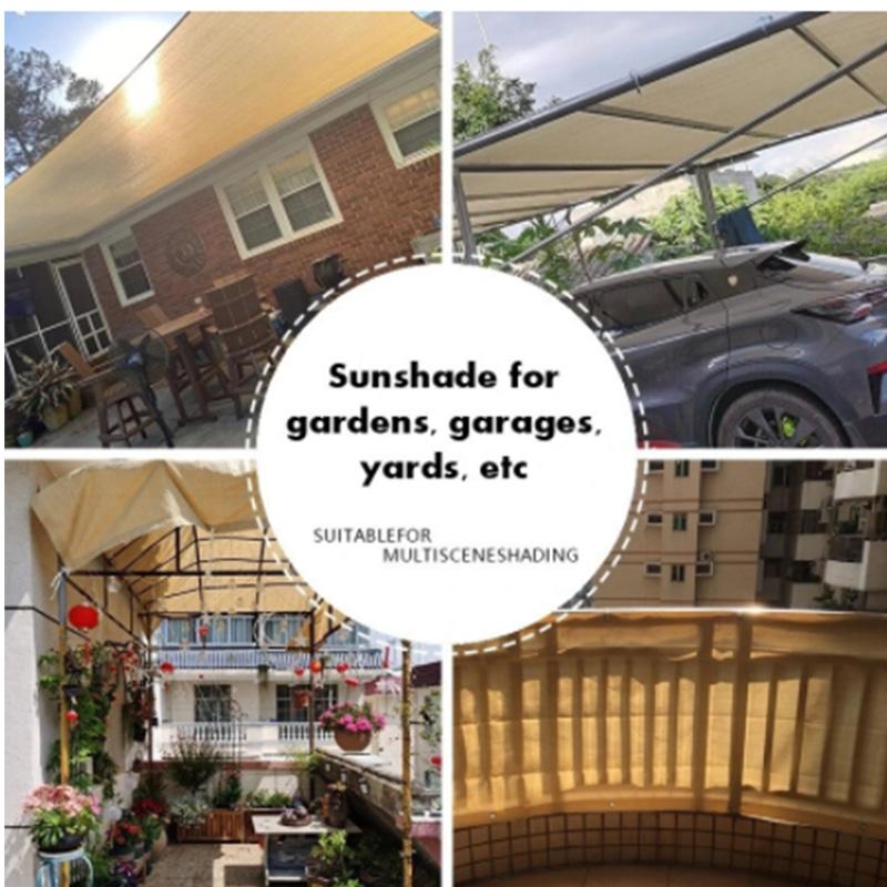 Outdoor sunshade net HDPE anti UV sunshade net 85-90% sunshade rate Car pergola Garage sunshade net beige black green