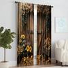 2 pcs   versatile polyester transparent curtains for home decoration Rustic Barn Door for use in bedrooms and living rooms
