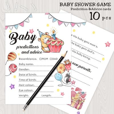 10Pcs Baby Shower Sex Reveal Baby Secret Party Game Card Birthday Party Atmosphere