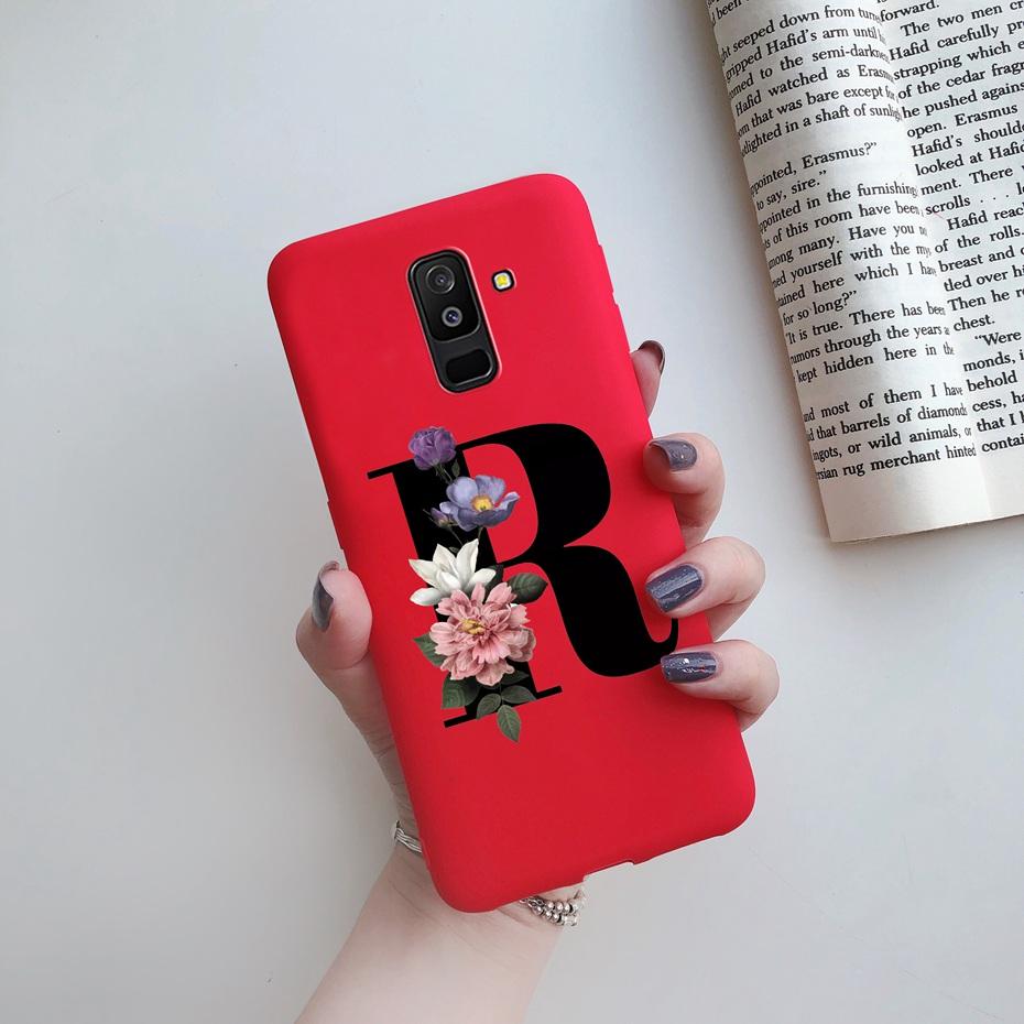 for Samsung Galaxy A6 2018 phone case A600 A600F for Samsung A6 a 6 plus 2018 A605 A605F A6plus case Beautiful 26 Letters cover