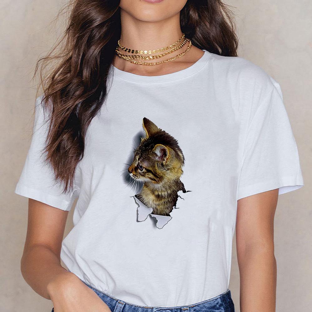 Black Cats Shirt Women with Cat Tshirt Kitten Pretty Little Thing Cute Oversized Funny Female Trendy Short Sleeve Summer Top