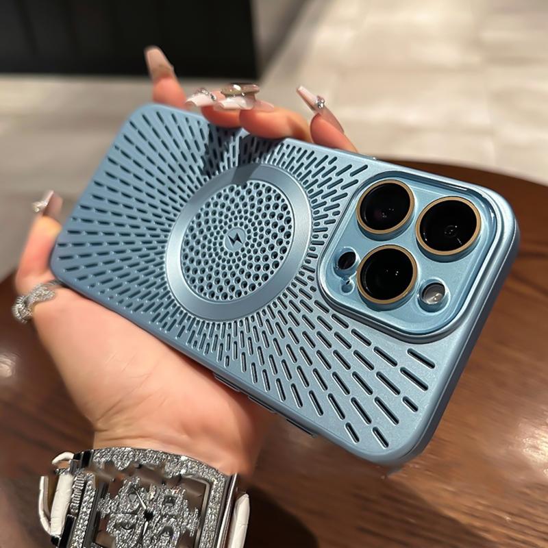 

Ultra Slim Heat Breathable Phone Case For iPhone 16 Pro Max Plus 14 13 12 15 Pro Max For Magsafe Magnetic Wireless Charger Cover For iPhone 14 Pro