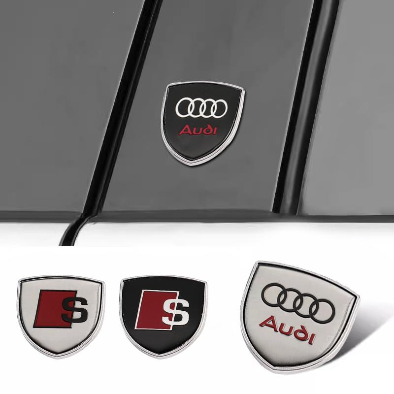 1/2 stk Metall Bil Skjold Logo Side Karosseri Bakluke Klistremerke For Audi A1 A3 A4 A5 A6 B5 B6 B7 B8 C5 C6 C7 A7 A8 Q3 Q5 Q7 TT 8V Dekal