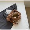 Korean Style Plush Shoulder Bag with Pearl Accents - Cute Autumn/Winter Crossbody