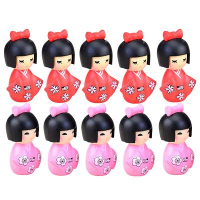 BESTOYARD Japonské kimono Kokeshi Perfektní jako dárek na suvenýry z malého stolního domácího DIY 10 kusů a panenky, panenky, cizinci, Japonsko,