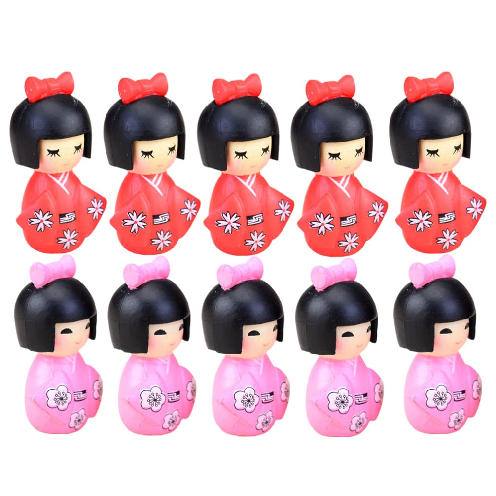 BESTOYARD Japanese Kimono Kokeshi Perfect as a Gift for Souvenirs from Small Tabletop Home DIY 10 Pieces and Dolls, Dolls, Foreigners, Japan,