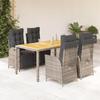 VidaXL Garden Dining Set with Cushions 5 Pcs, Table and Chairs with Adjustable Backrest, Outdoor Furniture, 3213346