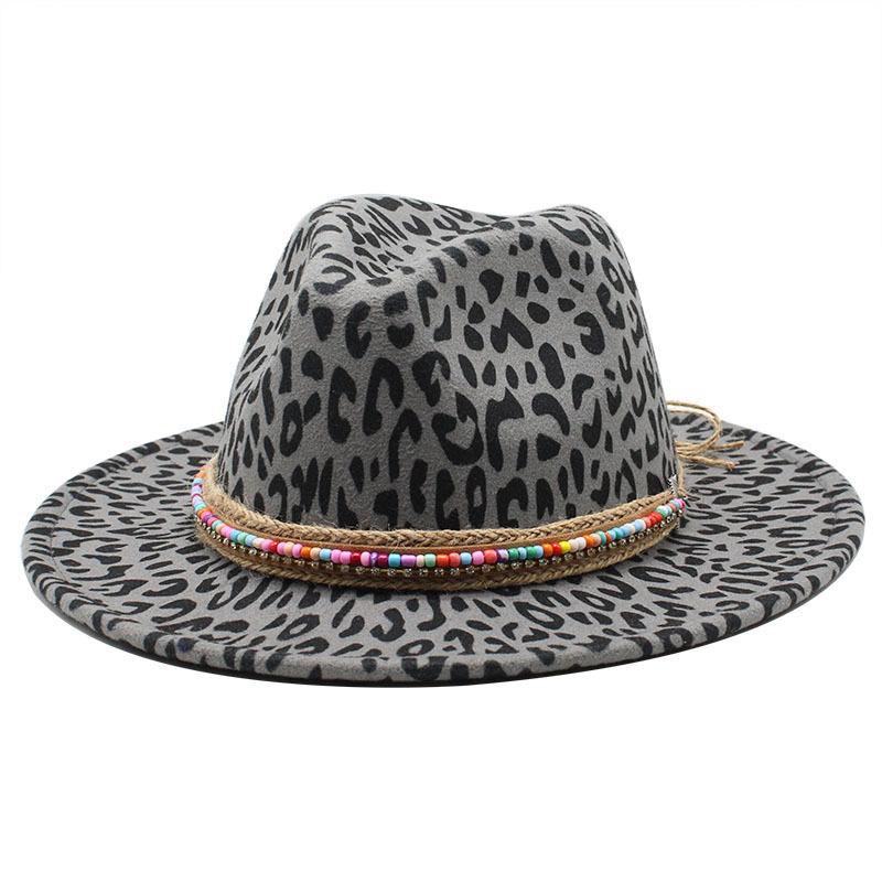 

2020 Ladies Jazz Hat British Wool Top Hat Trendy Versatile Hair Hat M（56-59cm） темно-сірий