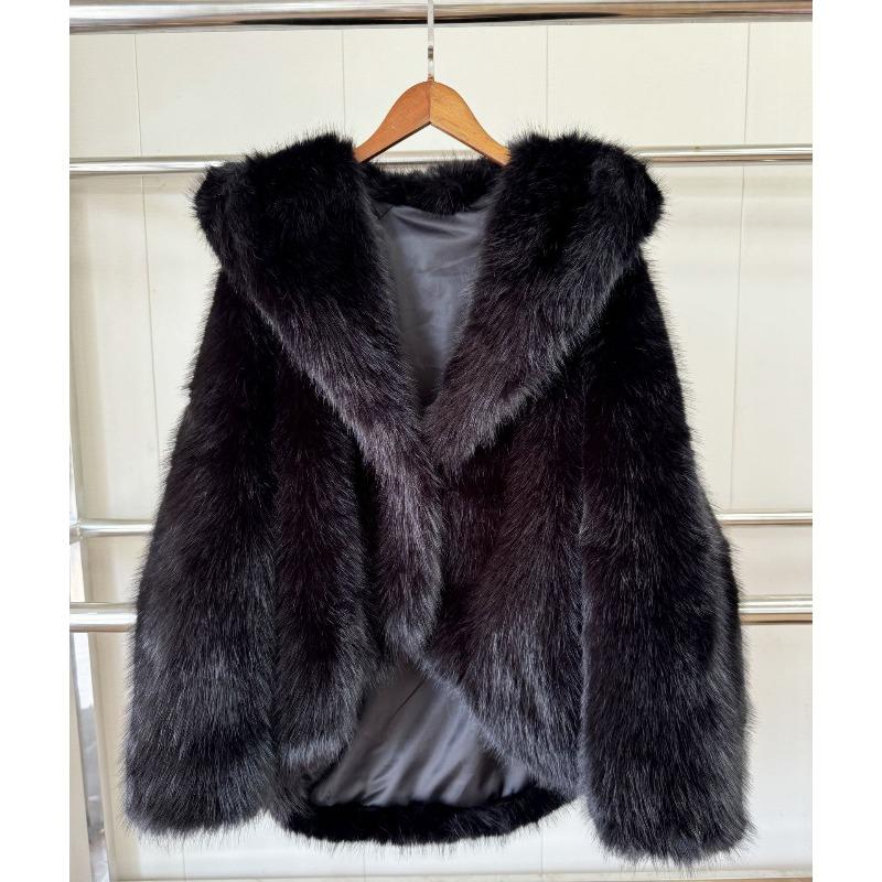 New imitation fox fur coat women's artificial fur autumn and winter thickened fashion fur coat women