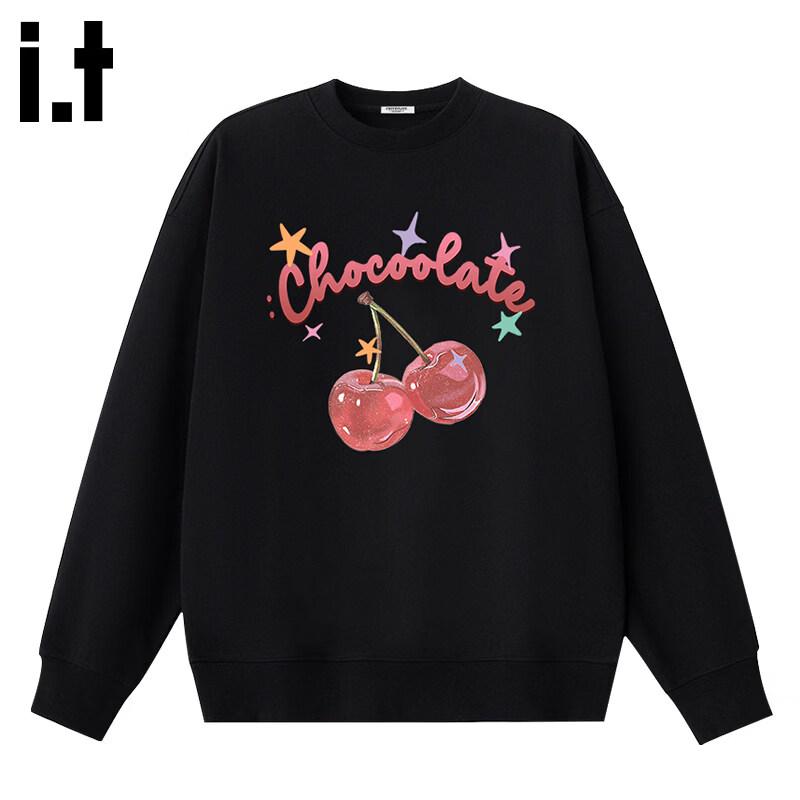CHOCOOLATE Women s Cherry Print Crewneck Sweatshirt 2XL