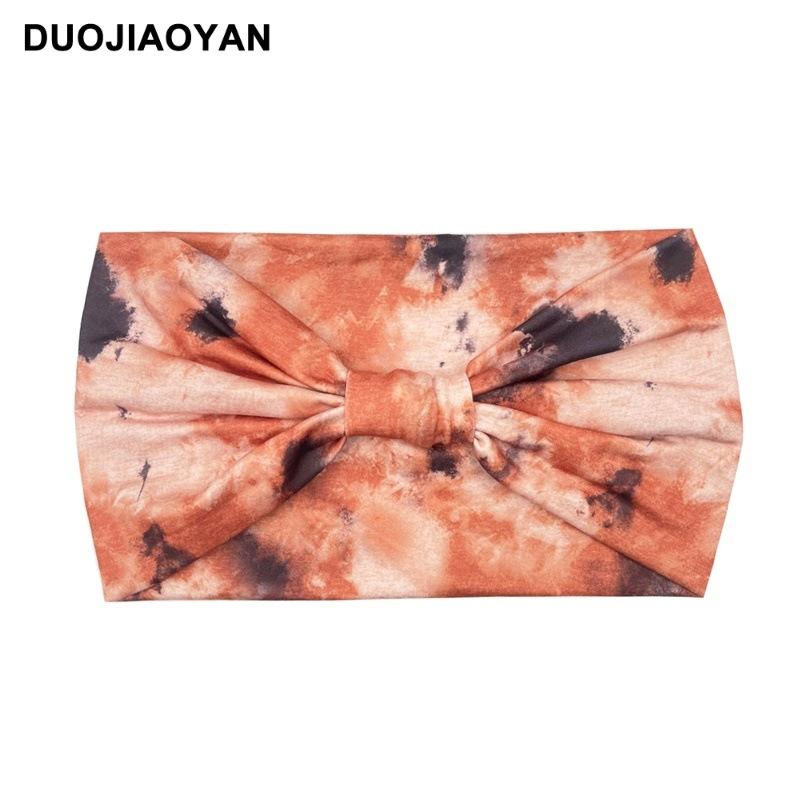 Knot Headband, Color Blocked Pattern Printed Sports Headband, Fashionable Polka Dot Wide Edge Elastic Headband