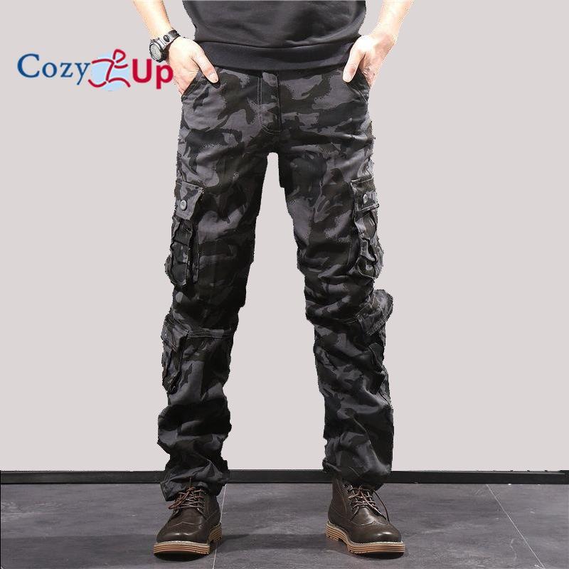 Cozy Up Men's Tactical Camouflage Overalls High-Quality Cotton Multi-Pocket Trousers Sports Training Casual Work Pants