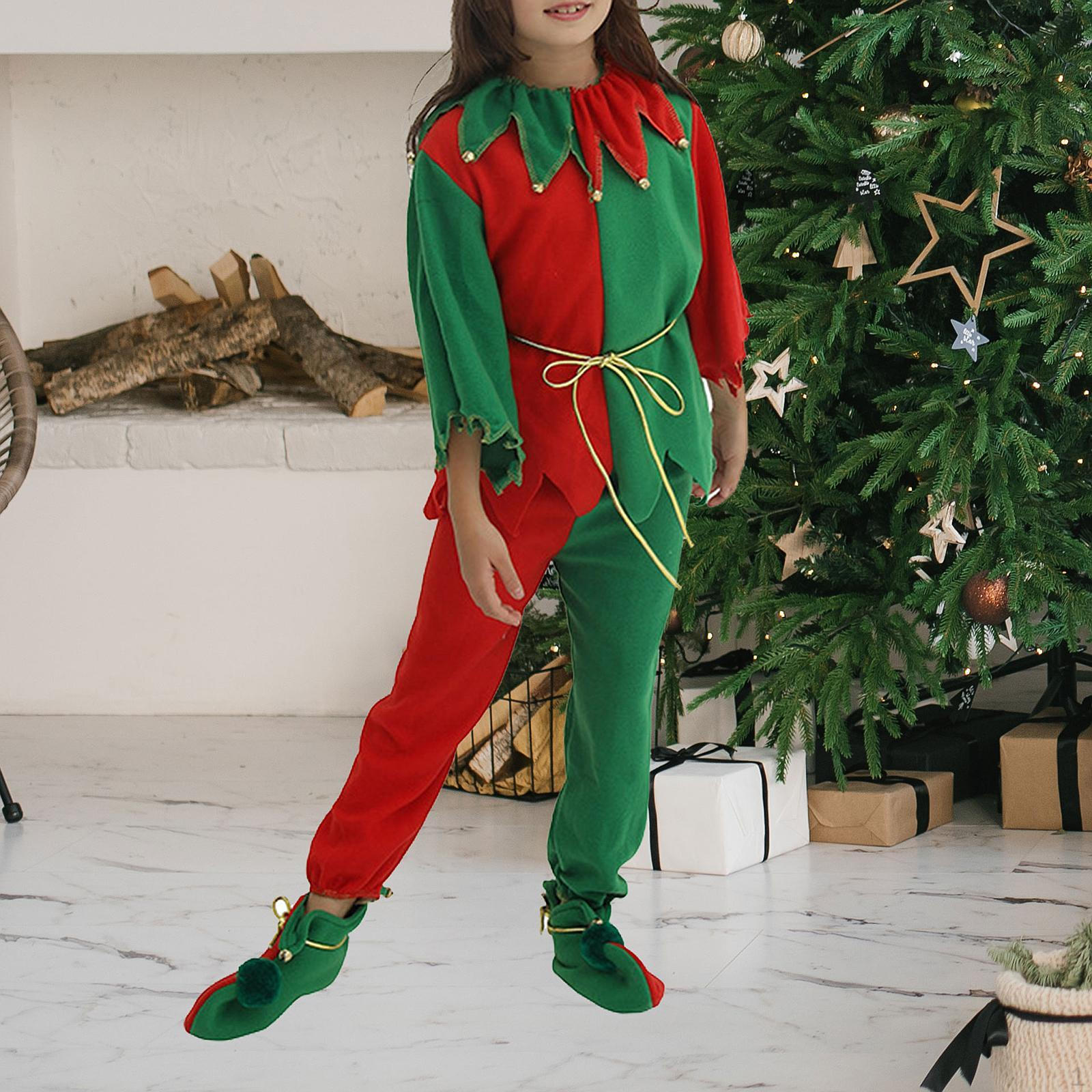 Костюм рождественского эльфа для ролевой вечеринки года Kids S