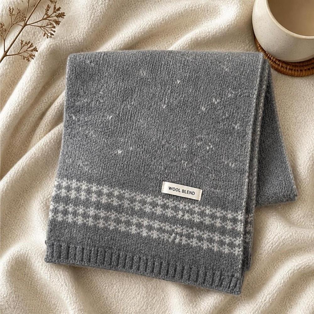 160×22cm Ladies Wool Scarf Retro Winter Scarf Sweet Knitted Scarf