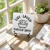 Rustic Wooden Coffee Time Sign with Metal Stand Farmhouse Style Tabletop Decorative Plaque for Kitchen Bathroom Home Decor