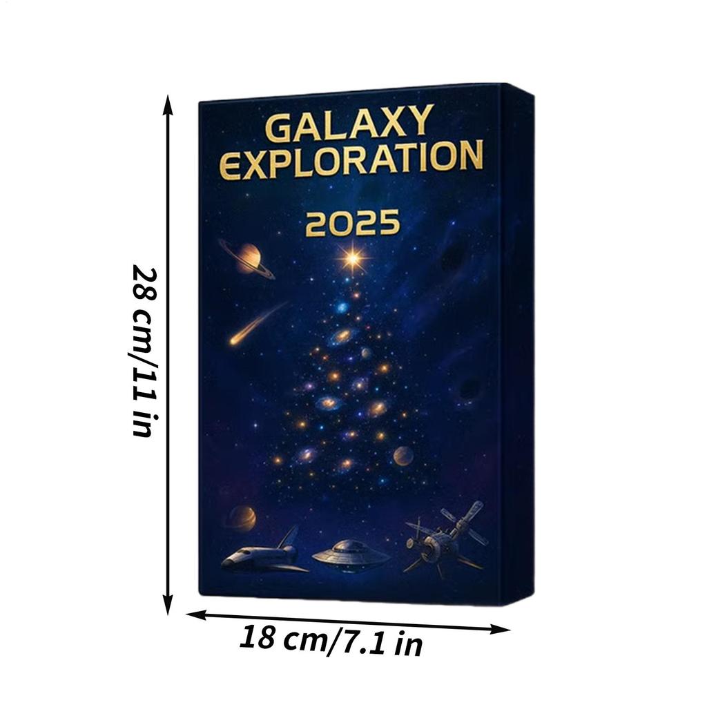 2026 Galaxy Exploration Advent Calendar 2D Flat Acrylic Space Advent Toy 24 Day Christmas Countdown Calendar For Kid Teen Studen