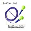 3M E.A.R Push-Ins Earplugs, Corded, 28NRR, Yellow/Blue