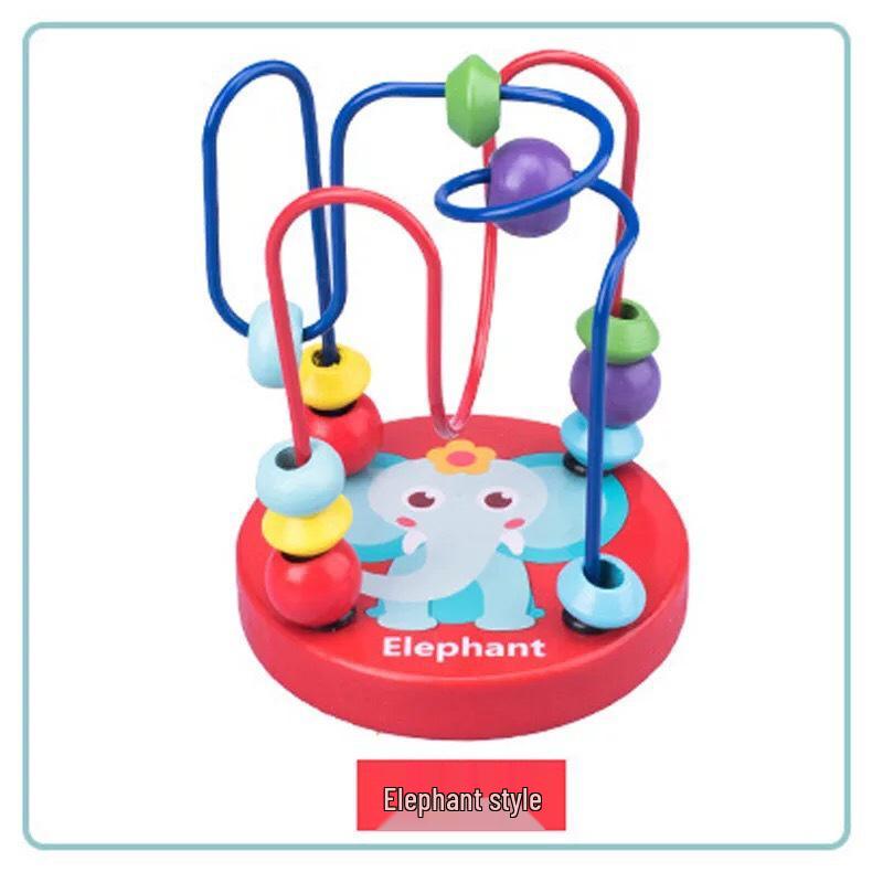 Children's Wooden Toy Set: Eight-Tone Piano, Bead Rainbow Tower, Puzzle Column, Twisting Worm