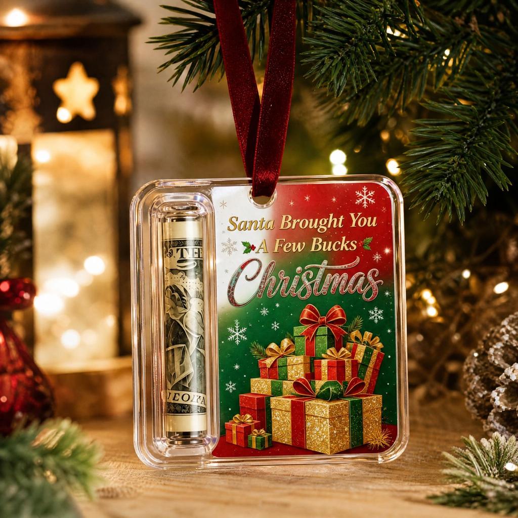 Christmas Tree Ornament with Pocket, Hanging Holder for Holiday Gifts
