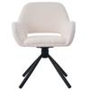 Swivel, Sherpa Fabric, Set of 2, With Armrests, Modern and Simple, Dining Chair, White