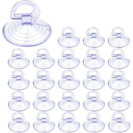 24PCS Car Glass Windshield Sunshade Suction Cups, PVC Sucker Window Shade Hooks, Pull Ring Sun Visor Adsorption Holder for Car Kitchen Bathroom