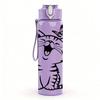1PC Playful Tabby Kitten Cartoon Pattern 750ml Color Plastic Sports Water Bottle Leakproof Flip Straw Lid Suitable for Sports Office Home Use
