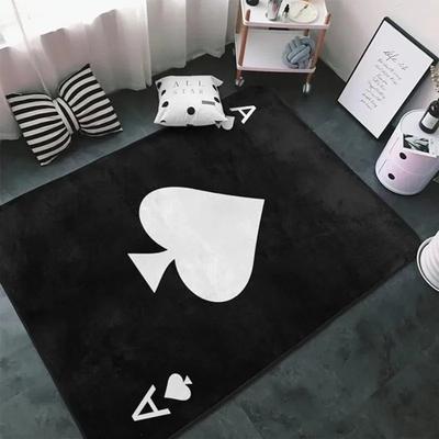 2025 New Poker Card Pattern Carpet Home Leisure Style Tea Table Rugs Bedroom Bedside Mats Decoration Anti Slip Living Room Rug